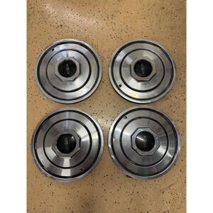 Set of 4 Vintage Lincoln Hubcaps OEM Wheel Covers Silver Chrome 15 Inch Classic